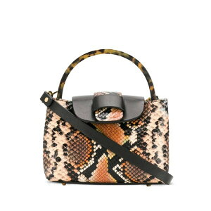 �j�R �W�����j ���f�B�[�X �V�����_�[�o�b�O �o�b�O Myria python-print top-handle cross body bag Brown