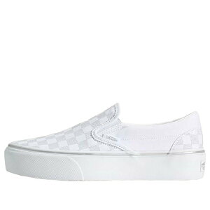 Vans �o���Y �����Y �X�j�[�J�[ �yVans Classic Slip-On Platform Checkerboard 'Silver Grey' VN000EA9SLV�z �T�C�Y US_8.5(26.5cm)