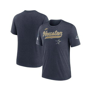 �i�C�L �����Y �V���c �g�b�v�X Men's Heather Navy Houston Astros Cooperstown Collection Eras Tri-Blend T-Shirt Heather Navy