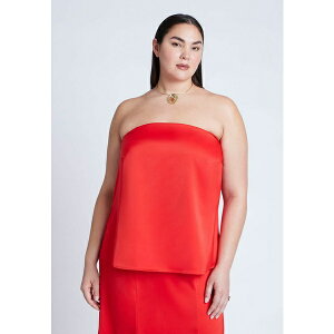 GNC fB[X Jbg\[ gbvX Plus Size Column Satin Tube Top Adrenaline red