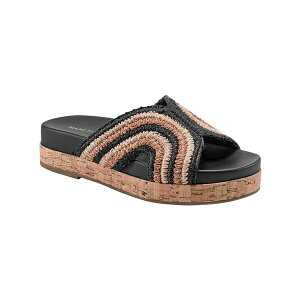 }[NtBbV[ fB[X T_ V[Y Women's Erim Woven Slip-On Flatform Sandals Black/Brown Multi