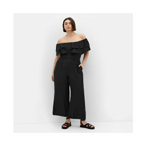 VeB[VbN fB[X s[X gbvX Plus Size Poppy Jumpsuit Black