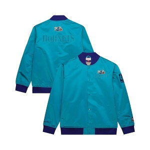 �~�b�`�F��&�l�X �����Y �W���P�b�g���u���]�� �A�E�^�[ Men's Teal Charlotte Hornets Hardwood Classics Team OG 3.0 Lightweight Satin Full-Snap Jacket Teal
