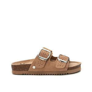 LV^C fB[X T_ V[Y Women's Suede Slip on Sandals By XTI Camel