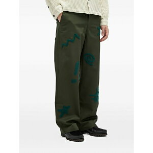 �u���C���f�b�h �����Y �J�W���A���p���c �{�g���X Chenille-embroidered trousers Green