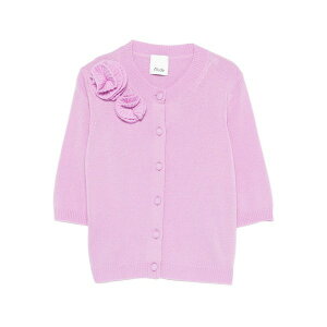 �A�����[�h ���f�B�[�X �V���c �g�b�v�X Flower-embellishment button-fastening cardigan Pink