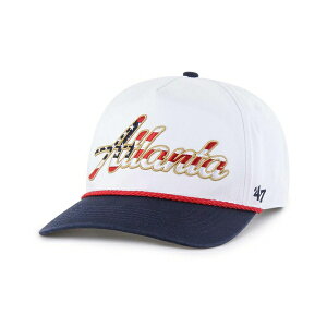 47�u�����h �����Y �X�q �A�N�Z�T���[ Men's White Atlanta Braves Patriotic Overhand Hitch Adjustable Hat White