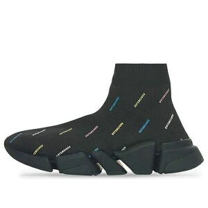 Balenciaga �o�����V�A�K �����Y �X�j�[�J�[ �yBalenciaga Speed 2.0 Sneakers 'Recycled Knit Black with Multicolor Allover Logo' 617239W2DF01088�z �T�C�Y US_10(28.0cm)