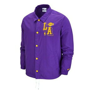 Nike iCL Y Xj[J[ yNike NBA Courtside Los Angeles Lakers Alphabet Logo Printing Coach Jacket Purple DB1440-504z TCY US_M_XXL