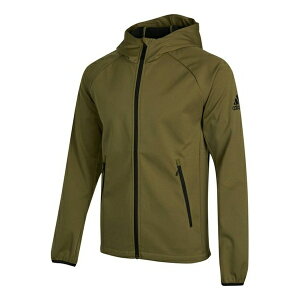 adidas AfB_X Y Xj[J[ yMen's adidas Outdoor Sports Fleece Lined Hooded Logo Jacket Olive H13801z TCY US_M_M