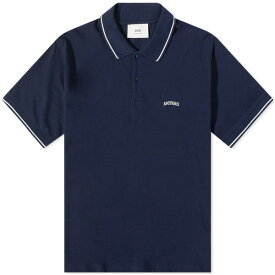 アミ メンズ ポロシャツ トップス AMI Logo Polo Shirt Blue