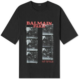 バルマン メンズ Tシャツ トップス Balmain 44 Oversized T-Shirt Black