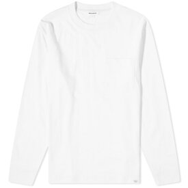 ノースプロジェクト メンズ Tシャツ トップス Norse Projects Long Sleeve Johannes Standard Pocket T-Shirt White