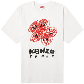 ケンゾー メンズ Tシャツ トップス Kenzo Drawn Varsity Tee White