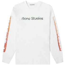 アクネ ストゥディオズ メンズ Tシャツ トップス Acne Studios Etez Sports Long Sleeve T-Shirt White
