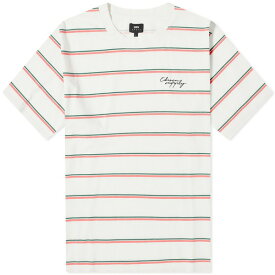 エドウィン メンズ Tシャツ トップス Edwin Windup Stripe T-Shirt White