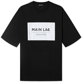 バルマン メンズ Tシャツ トップス Balmain Main Lab Logo T-Shirt Black