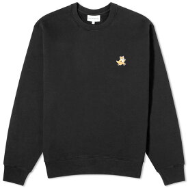 メゾンキツネ メンズ パーカー・スウェットシャツ アウター Maison Kitsun Speedy Fox Patch Crew Sweat Black