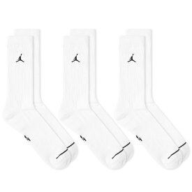ジョーダン メンズ 靴下 アンダーウェア Air Jordan Everyday Cushion Crew Sock - 3 Pack White