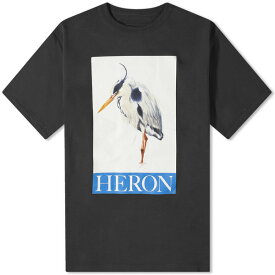 ヘロン プレストン メンズ Tシャツ トップス Heron Preston Heron Bird Painted T-Shirt Black