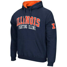 コロシアム メンズ パーカー・スウェットシャツ アウター Illinois Fighting Illini Colosseum Double Arch Pullover Hoodie Navy