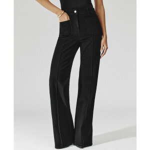 ���C�X ���f�B�[�X �f�j���p���c �{�g���X Women's Sakura Patch-Pocket Flare-Leg Jeans Black