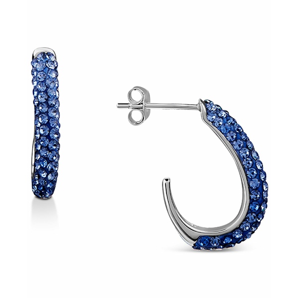 着後レビューで ジャニ ベルニーニ レディース ピアス イヤリング アクセサリー Lavender Crystal Paveacute; J-Hoop  Earrings in Sterling Silver, Created for Macy's Blue ekklesia.net