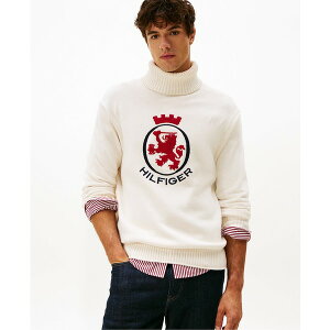 �g�~�[ �q���t�B�K�[ �����Y �j�b�g&�Z�[�^�[ �A�E�^�[ Men's Logo Crest Turtleneck Sweater Ivory Petal