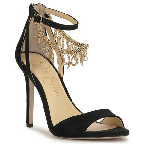 WFVJVv\ fB[X T_ V[Y Women's Jetser Embellished Chain Dress Sandals Black