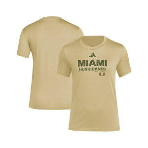 �A�f�B�_�X ���f�B�[�X T�V���c �g�b�v�X Women's Tan Miami Hurricanes Salute to Service AEROREADY T-Shirt Tan