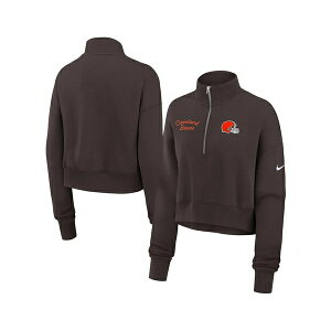 �i�C�L ���f�B�[�X �p�[�J�[�E�X�E�F�b�g�V���c �A�E�^�[ Women's Brown Cleveland Browns Primetime Phoenix Half-Zip Sweatshirt Brown