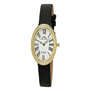 |Tu[ fB[X rv ANZT[ Women's Eloise Watch with Topaz Gemstone and Genuine Leather Band 1351BELL Gold tone and black