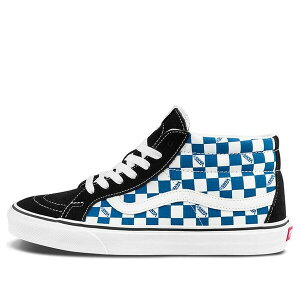 Vans �o���Y �����Y �X�j�[�J�[ �yVans Sk8-mid Checkerboard Blue/White VN0A3MV85I5�z �T�C�Y US_7(25.0cm)