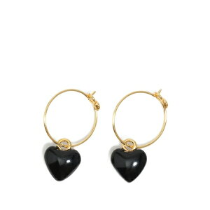 �r���o �C ���[�� ���f�B�[�X �s�A�X���C�������O �A�N�Z�T���[ Black heart earrings Gold