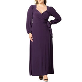 キヨナ レディース ワンピース トップス Women's Plus Size Modern Muse Long Sleeve Wrap Gown Imperial plum