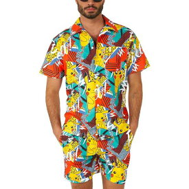 オポスーツ メンズ シャツ トップス Men's Short-Sleeve Pikachu Graphic Shirt & Shorts Set Miscellane