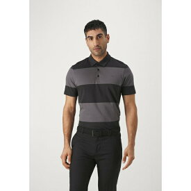 アディダス メンズ Tシャツ トップス COLORBLOCK RUGBY STRIPE - Polo shirt - black/grey