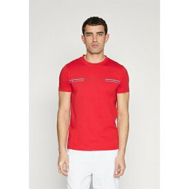 トミー ヒルフィガー メンズ Tシャツ トップス STRIPE CHEST TEE - Print T-shirt - primary red