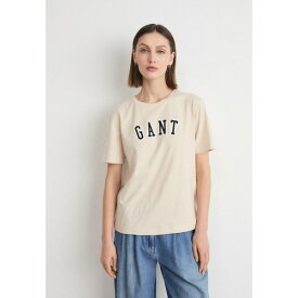 ガント レディース Tシャツ トップス LOGO C-NECK - Print T-shirt - soft oat