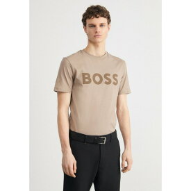 ボス メンズ Tシャツ トップス THINKING - Print T-shirt - open brown