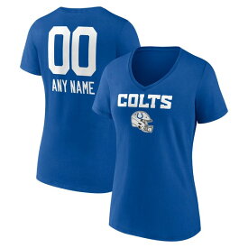 ファナティクス レディース Tシャツ トップス Indianapolis Colts Fanatics Branded Women's Personalized Name & Number Team Wordmark VNeck TShirt Royal