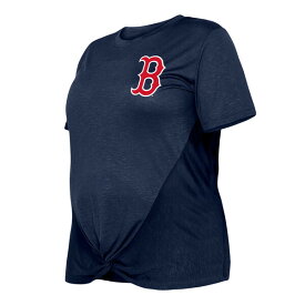 ニューエラ レディース Tシャツ トップス Boston Red Sox New Era Women's Plus Size TwoHit Front Knot TShirt Navy