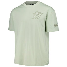 プロスタンダード メンズ Tシャツ トップス Miami Marlins Pro Standard Neutral CJ Dropped Shoulders TShirt Mint