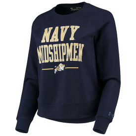 アンダーアーマー レディース パーカー・スウェットシャツ アウター Navy Midshipmen Under Armour Women's All Day Fleece Raglan Pullover Sweatshirt Navy
