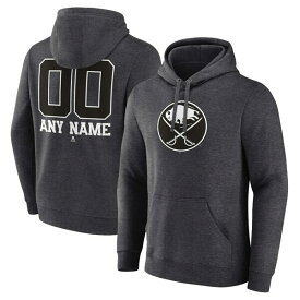 ファナティクス メンズ パーカー・スウェットシャツ アウター Buffalo Sabres Fanatics Branded Monochrome Personalized Name & Number Pullover Hoodie Charcoal