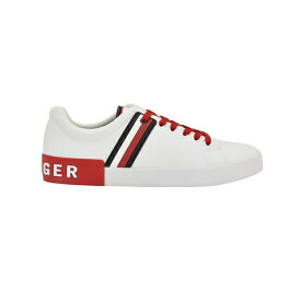 トミー ヒルフィガー メンズ スニーカー シューズ Men's Ramus Stripe Lace-Up Sneakers White, Red Multi