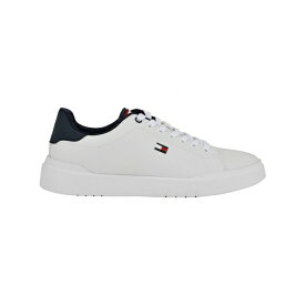 トミー ヒルフィガー メンズ スニーカー シューズ Men's Narvyn Lace-Up Low Top Sneakers White, Navy