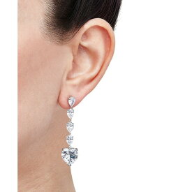 アラベッラ レディース ピアス＆イヤリング アクセサリー Cubic Zirconia Heart Dangle Drop Earrings in Sterling Silver Sterling Silver