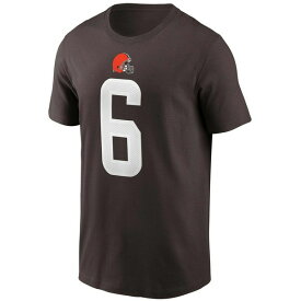 ナイキ レディース Tシャツ トップス Men's Cleveland Browns Baker Mayfield Name & Number T-Shirt Brown