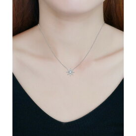 ジャニ ベルニーニ レディース ネックレス・チョーカー・ペンダントトップ アクセサリー Cubic Zirconia Starburst Pendant Necklace, 16" + 2" extender, Created for Macy's Silver